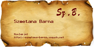 Szmetana Barna névjegykártya